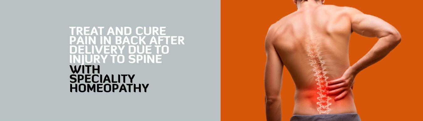 Pain in Back after Delivery due to injury to spine